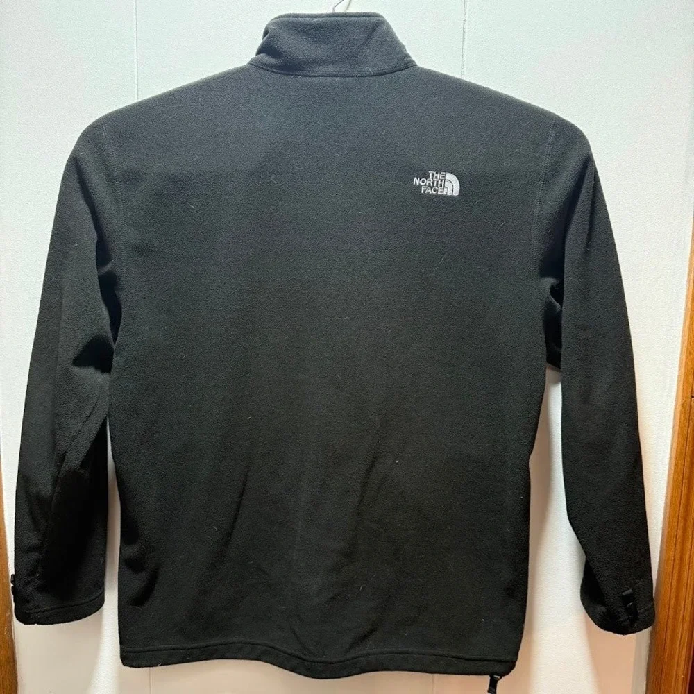 The‎ North Face Mens XL Full Zip Fleece Jacket Black Embroidered Logo Mid Layer